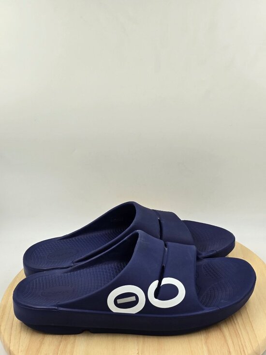 OOFOS OOAHH SPORT Navy White Logo Unisex Slide Size US M13 W15 main image 5